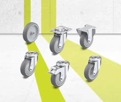 TPA series wheels, swivel castors and fixed castors